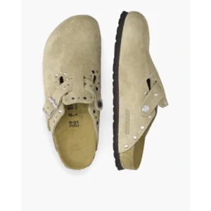 Birkenstock Boston Rivets Taupe Damesslippers