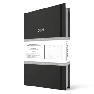 Agenda - 2026 - Thuiswerkagenda - Zwart - A5 formaat - 14,8x21cm