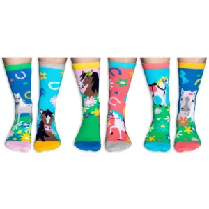 Oddsocks Paard Giddy Up Meisjessokken Mismatched 30-38
