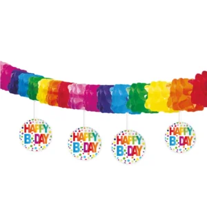 Slinger - Met onderhangers - Happy bday - Rainbow dots - 4m