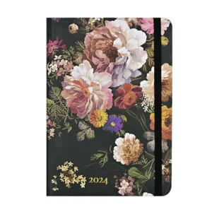 Agenda - 2024 - Compact - 16 Maanden - Nachtelijke bloemen - 12,7x17,8cm