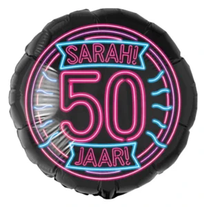 Folieballon - 50 Jaar - Sara - Neon - Zonder vulling