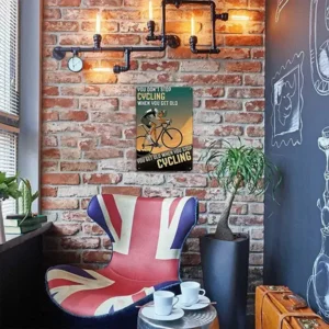 Wanddecoratie Poster Bord Fietser Renner Tin