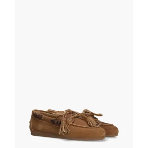 Posa Boat Loafer Brushed Beads Camel Dames Veterschoenen