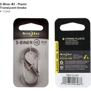 Nite Ize S-Biner Size #2 Plastic Smoke Karabijnhaak SBP2-03-06T