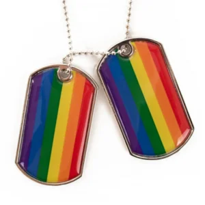 Ketting - Met twee dogtags - Regenboog