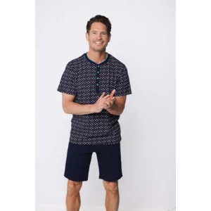 Pastunette Heren Pyjama: Blauw, korte mouw / short ( PAS.168 )
