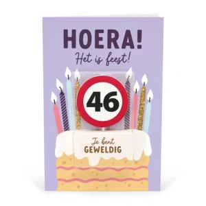 Kaart - Taartkaarsje - 46 jaar