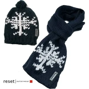 set muts en sjaal snowflake blue