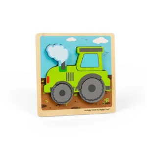 Puzzel - Tractor - Hout - Klein - 15x15cm - 5st.
