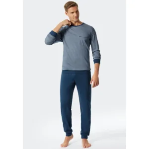 Schiesser – Fine Interlock  – Pyjama – 176686 – Blue.