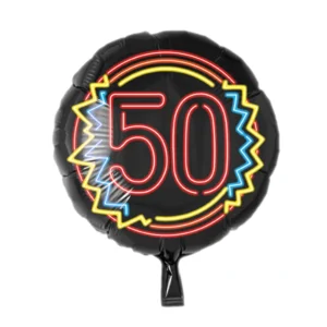 Folieballon - 50 Jaar - Neon - 43cm - Zonder vulling
