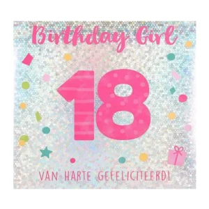 Kaart - Pop-up, licht & muziek - Birthday girl, 18 - 001A