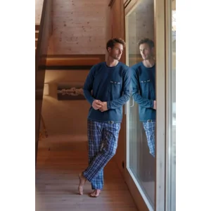 Janira / Janmen Heren pyjama: Always, Blauw, recht model ( JAN.337 )