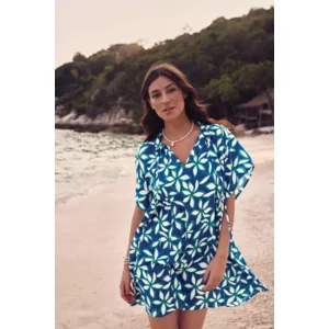 Anita Strandkleed: Tahiti, blauw geprint ( ANI.409 )