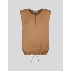 Summum Woman Top met schoudervulling: Camel ( SUM.6 )