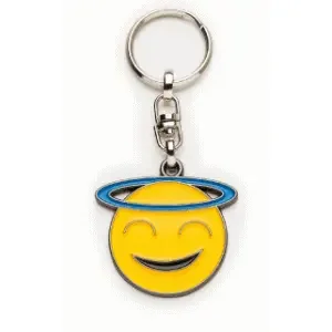 Emoji metalen sleutelhanger - smile face halo
