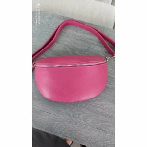 Handtas Leder Fuchsia