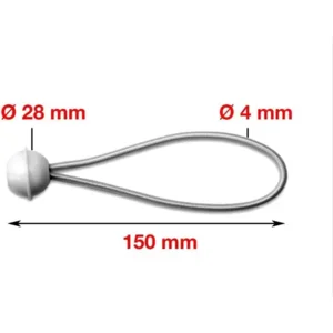 Elastiek met balletje, Elastiek met bol 25 cm Tent-elastieken (25 stuks) - lang