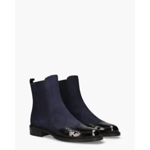 Lilian 12270 Donkerblauw/Zwart Dames Chelseaboots