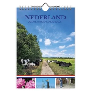 Week kalender - 2026 - 12 provinciën - Koeien - 16,5x23cm