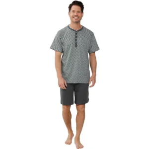 Pastunette heren pyjama: Groen, Korte mouw met short ( PAS.82 )