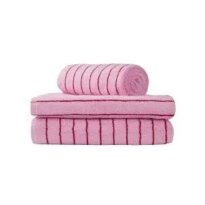 Bongusta Handdoek Roze & Rode Streep 50x 80 cm Naram