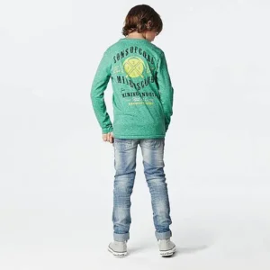 superzachte longsleeve met dubbelprint fresh green