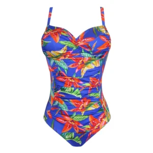 Prima Donna Swim badpak in blauw met bloemenprint