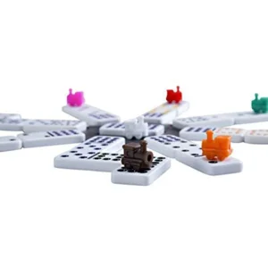 Spel - Domino - Dubbel 12 - Mexican train - In beukenhouten koffer