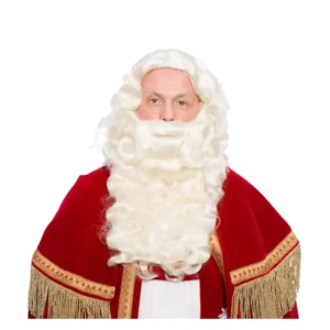 Luxe Sinterklaas Baard & Pruik | Wit