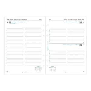 Filofax agendavulling  A5 - 1 dag per blad 2026