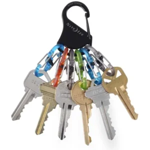 Nite Ize KeyRack Locker Zwart met Plastic kleuren Microlock S-Biners KLKP-01-R3