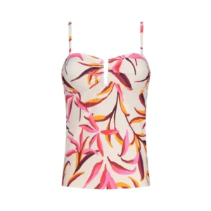 Cyell Japanese Floral tankini in ivoor en roze