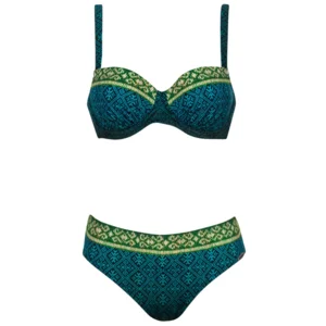 Sunflair Bikini: Groen multicolor, midi slip ( Sunf.99 )
