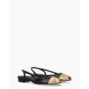 Toral TL-Luisa Zwart/Goud Dames Slingbacks