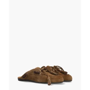 Posa Boat Loafer Mule Beads Bruin Damesslippers