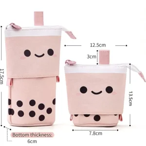 Uitschuifbaar Staand School Etui Pennenzak Canvas Roze
