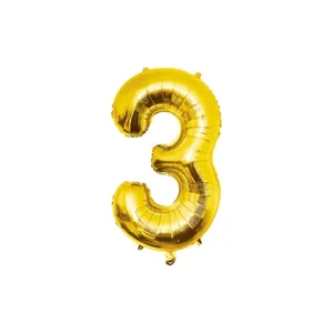 Folieballon - 3 jaar - Goud - 40cm - Niet geschikt voor helium