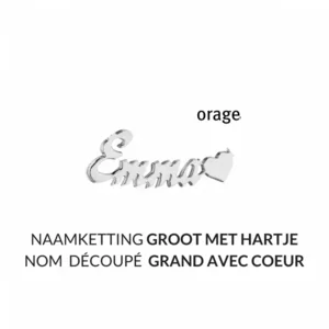 NaamKetting met Eigen Naam "met hartje" en Figaro Ketting