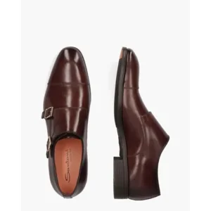 Santoni 14549 Donkerbruin Heren Gespschoenen