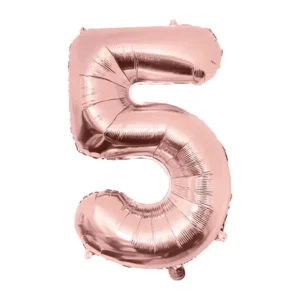 Folieballon - 5 jaar - Rosé goud - 86cm - Zonder vulling