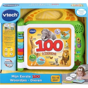 VTECH -  Baby Mijn Eerste 100 Woordjes - DIEREN - Interactief Boek (NL/ENG)