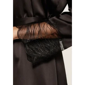 Lingadore Glamour satijnen kimono in zwart