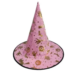 Hoed - Heksenhoed - Roze, goud