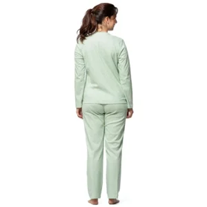 Egatex dames Pyjama: Groen, Lange mouwen ( EGA.508