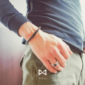 Wolf Armband leer (rood)