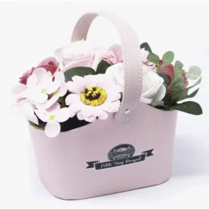 Boeket Petite Basket - Peaceful Pink