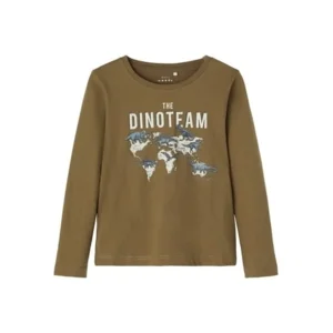 Name-it Jongens Tshirt Victor Dinoteam Stone Gray