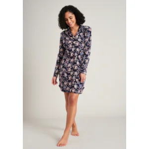 Schiesser – Feminine Floral Comfort Fit – Nachtkleed – 175574 – Dark Blue